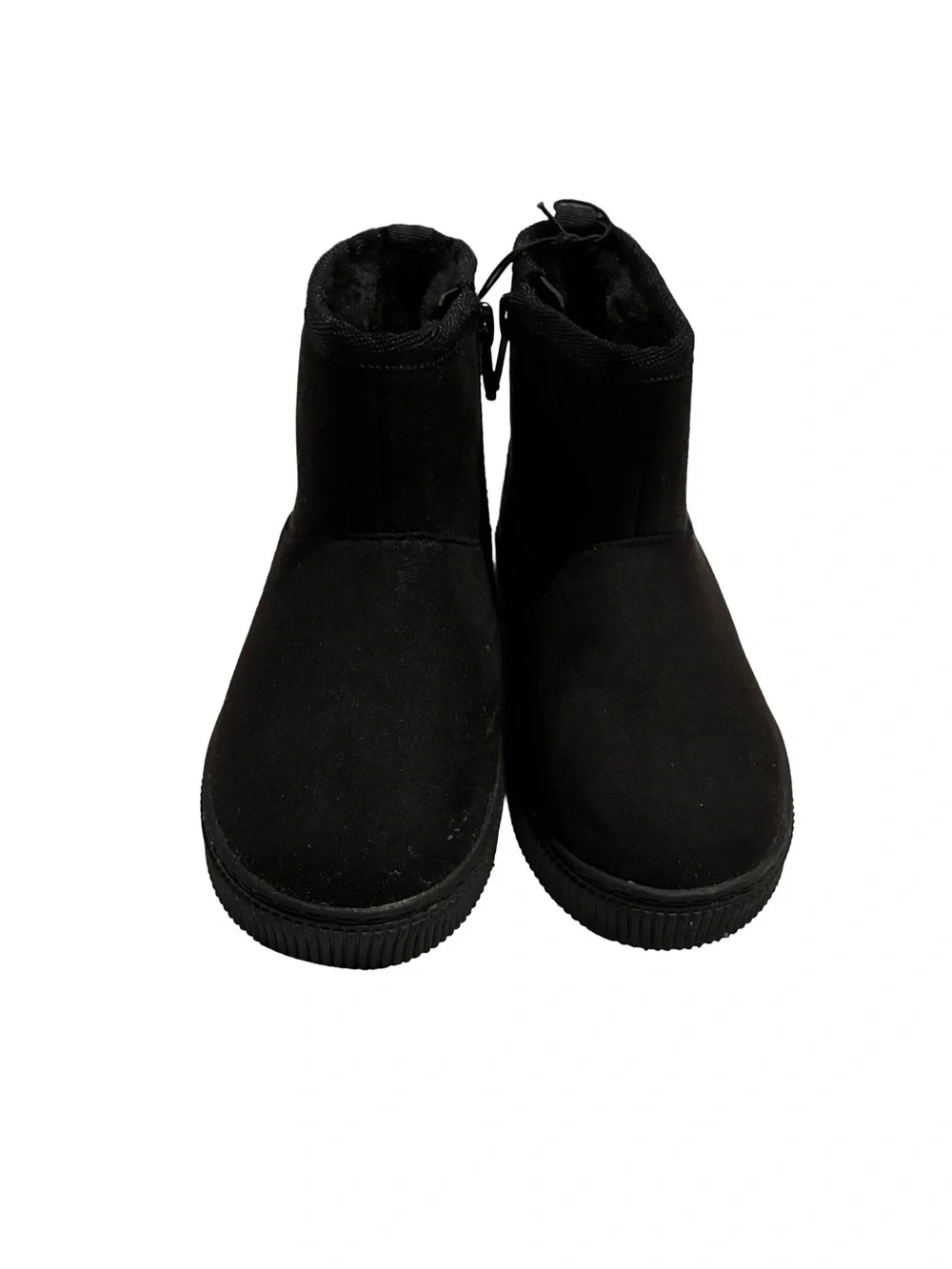 Cat & Jack Kids Black Faux Suede Booties with Zipper Size 10 NWT